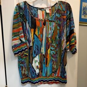 Alberto Makali Colorful Short-Sleeved Top